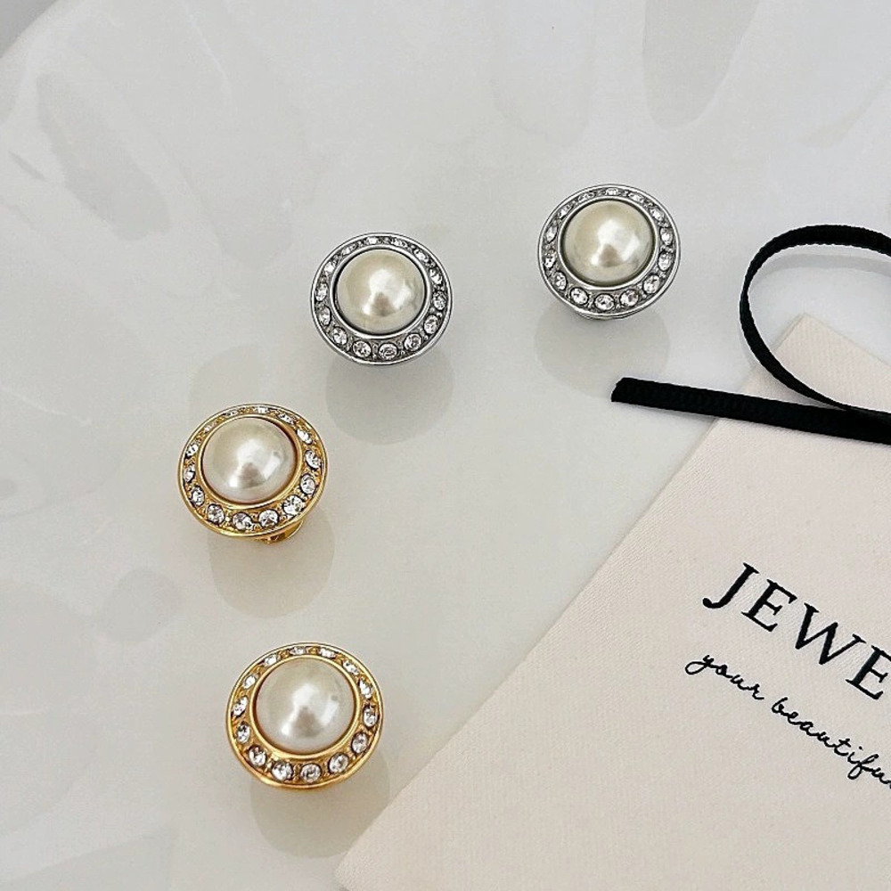 Tory Burch Pearl Zircon Stud Earrings